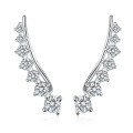 wholesale S925 Sterling Silver Zirconia Row Ear Cuff, Fashionable Minimalist Versatile Elegant Cartilage Ear Clip-0-4