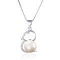 wholesale S925 Sterling Silver Small Snake Pearl Pendant for Women, Minimalist and Luxurious Hollow-Out Design Zodiac Pendant Wholesale-0-4