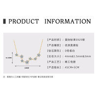 S925 Silver D Color Moissanite 9-Stone Row Cross Necklace-Big Dipper Necklace [K Gold]  925 Silver