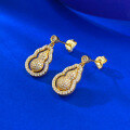 wholesale S925 Silver Red Gold Two-Tone Rotatable Double-Sided Hoop Earrings for Women, Light Luxury Retro Design-0-2