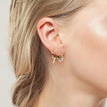 wholesale Brass European And American Popular Cross Star Moon Crystal Stud Earrings, Chic Ins Style-0-2