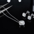 wholesale S925 Sterling Silver Inlaid Moissanite Fashion Direct Supply Earrings and Necklace Set-0-0
