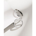 wholesale 925 Sterling Silver Couple Rings, Sweet Erosion Glacier Niche Design High-end Matching Bands Adjustable for Him and Her-0-3