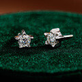 S925 Sterling Silver Moissanite Star Earrings, Luxury Classic Premium Design Cross-Border Wholesale Factory-0-4
