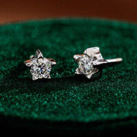 S925 Sterling Silver Moissanite Star Earrings, Luxury Classic Premium Design Cross-Border Wholesale Factory-Inlaid with 50-point moissanite  925 silver