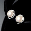 wholesale 925 Sterling Silver Freshwater Pearl Ear Studs Women's High-End Minimalist Style Cross-Border Wholesale-0-5