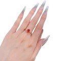 wholesale Metal Material: 925 Sterling Silver New ZHUOZHIFAN Jewelry 6*8mm Oval Simulated Pigeon Blood Red Ruby Fashion Versatile Ring Style-0-4