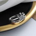 wholesale S925 Sterling Silver Vintage Best-Selling Crown-Shaped Ring, Ins Trendy and Stylish Index Finger Ring for Women-0-1