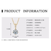 925 Sterling Silver D Color Moissanite Geometric Drop Pendant Necklace-Sparkling Four-Prong Necklace [K Gold]  925 Silver
