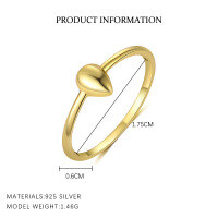 wholesale S925 Sterling Silver Geometric Square Star Ring with Shiny Zircon, Light Luxury, Versatile,。-K2069-Gold 7