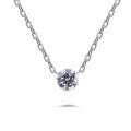 wholesale 925 Silver Dunli Jewelry New Minimalist Versatile Single Diamond Collarbone Necklace Invisible Setting Moissanite Necklace for Women-0-0