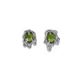 wholesale S925 Sterling Silver EA651 Korean Version Ins Small and Unique Design Olive Green Lava Zircon Textured Asymmetric Earrings for Women-0-5