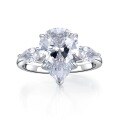 wholesale 925 Silver 10*14 Teardrop Pear-Shaped Engagement Ring for WomenWater Drop Diamond RingJewelry Ring-0-1