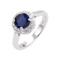 wholesale S925 Sterling Silver with Blue Gemstone Antique European Style Colored Crystal Ring Direct from Manufacturer-0-10