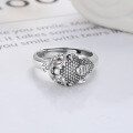 wholesale S925 sterling silver retro Chinese style Pi Xiu coin auspicious open ring trendy index finger ring-0-2