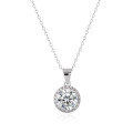 wholesale 925 Sterling Silver Moissanite Diamond Necklace for Women, New Trendy Summer Choker Chain Minimalist Luxury Small Design Pendant-0-4