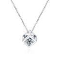 wholesale PT950 gold-plated S925 sterling silver necklace for women with love cube pendant and moissanite-0-5