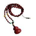 wholesale Metal material carved natural cinnabar gourd pendant necklace with beeswax, turquoise, and magnolia live streaming supply chain-0-4