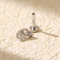 wholesale 925 Sterling Silver Piercing Studs Earrings Twelve Zodiac With Flat Back  For Women-Platinum (Cancer) 925 silver (price per piece)