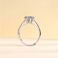 wholesale Sterling Silver 1-carat D-color Moissanite Ring for Women, Small Batch Design Gift for Girlfriend, Fashionable and Light Luxury-0-2