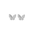 wholesale Sterling Silver Insect Temperament Inlaid Diamond Butterfly No Ear Piercing Sweet Ear Clip Women Korean Style Earrings M00727-0-4