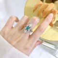 wholesale 925 silver ring with a stunning 6*6 natural cut pagoda-shaped paraiba tourmaline in an eye-catching-0-1
