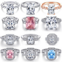 wholesale 925 Sterling Silver Zirconia Powder Diamond Ring for Women,-TL-384 US size 6#