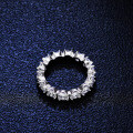 S925 Silver Full Moissanite Ring, Women's Stackable Tail Ring Factory Direct Live-0-3
