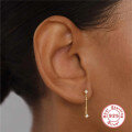 wholesale S925 Sterling Silver Rhinestone Pearl Fringe Earrings, Minimalist Korean Style INS Ear Wires-0-1