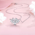 wholesale Metal: 925 Silver European and American Fashion High-End Petal Crystal Diamond Necklace, Luxury Ins Style Versatile Collarbone Chain-0-5