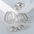 wholesale S925 Sterling Silver Micro-Inlaid Zircon Ear Hoop with Ear Clasp, Fashionable Minimalist Niche Design High-End Daily Earrings-0-3