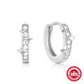 wholesale S925 Sterling Silver Fashion Diamond-Studded Star Ear Hoops for Women,Ins。-0-1