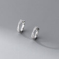 wholesale S925 Sterling Silver Low-key Luxury Vintage Row Diamond Cross Line Ear Clasp Design Earrings for Women M05149-0-3