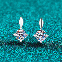 S925 Sterling Silver Moissanite Drop Earrings, Vintage Design-3.5mm zircon  925 silver