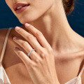 S925 Silver Seven-Flower Semi-Ring with Moissanite-0-0