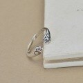 wholesale 925 Sterling Silver Minimalist Cat Paw Ring, Open Adjustable Finger Ring, Small Niche Design, Fashionable and Simple Plain Circle-0-1