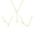 wholesale S925 Sterling Silver FarFan Star Moon Pendant Necklace, Women's Light Luxury Fashion Versatile Hollow-Out Personality Choker-0-4