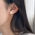 wholesale S925 Sterling Silver Freshwater Pearl Ear Cartilage Stud Ins Style Small Flower Design Earrings for Sleeping M06545-0-1