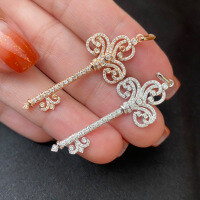 wholesale S925 sterling silver original trendy key necklace, French-inspired luxury versatile minimalist pendant for commuting women-BX0241-Gold>925 Silver