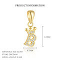 wholesale S925 Sterling Silver Cross-Border Fashionable Zircon Pendant Necklace with 26 Letters-0-6