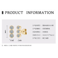 925 Sterling Silver Square Double Prong Single Stone D Color Moissanite Earrings-Bubble Diamond Stud Earrings [K Gold]  925 Silver