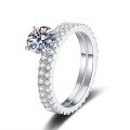 S925 Silver Moissanite Stackable Ring, Light Luxury Cross-Border Wholesale for Women-0-3