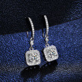 S925 Silver Moissanite Earrings with Luxury Square Envelope and Tassel Design-0-4