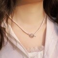 wholesale Metal OT clasp minimalist elegant French sophisticated women's wholesale natural freshwater pearl necklace-0-3