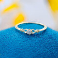 wholesale S925 silver plated with 14K gold versatile white zircon ring in retro luxury Rococo style jewelry-0-1