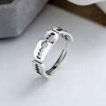 wholesale S925 Sterling Silver Retro Distressed Dark Style Blade Ring Hip Hop Street Fashion Unisex Index Finger Ring-0-0