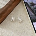 wholesale S925 Sterling Silver Swarovski Pearl Twisted Stud Earrings for Women Elegant and Minimalist Light Luxury Versatile Earrings-0-3