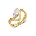wholesale 925 Silver Gold Moissanite Suite Ring Marquise Main Stone Stackable Design Sense Women's Popular Style Independent Site Best-Seller-0-4