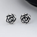 wholesale S925 Sterling Silver Vintage Thai Silver Rose Flower Ear Studs INS Bohemian Thorn Elegant and Aloof Earrings for Women-0-1