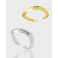 wholesale S925 Sterling Silver 865 New Style Small Niche Geometric Irregular Wave Design Ins Minimalist Aesthetic Adjustable Opening Ring for Women-0-1